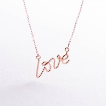 Колье "Love" в красном золоте кол02265 Колье "Love" в красном золоте кол02265