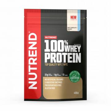 Протеин Nutrend 100% Whey Protein Белый шоколад + кокос, в порошке, 400 г