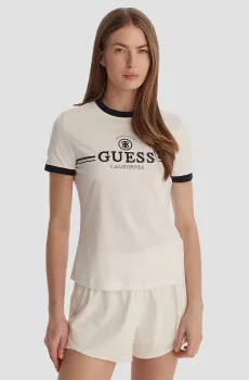 Женская белая футболка Белый M Guess V6GI08.K2975;G011