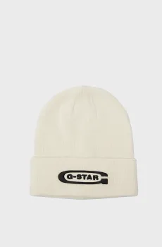 Мужская белая шапка Originals Aw Long Beanie Белый ONESIZE G-Star RAW D24722,C754