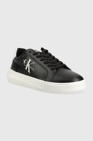 Кожаные кроссовки Calvin Klein Jeans YM0YM00681 CHUNKY CUPSOLE MONOLOGO цвет чёрный Кожаные кроссовки Calvin Klein Jeans YM0YM00681 CHUNKY CUPSOLE MONOLOGO цвет чёрный