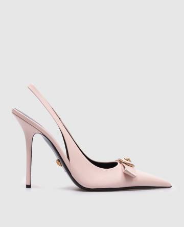 Розовые кожаные лакированные слингбеки Gianni Ribbon Розовые кожаные лакированные слингбеки Gianni Ribbon