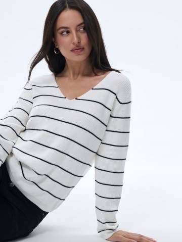 Mohito - Бавовняний светр - білий - XS