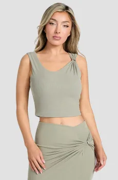 Женский оливковый топ Оливковый S Guess W5GP22.KAQL2;G9D5