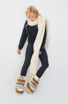 Легінси з щільного рубчастого трикотажу з флісовою підкладкою - темно-сірий