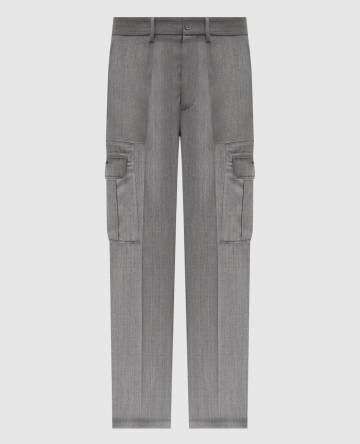 Серые брюки карго из шерсти Серые брюки карго из шерсти