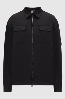 Черная рубашка на молнии с логотипом