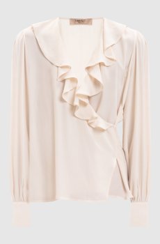 Блуза цвета айвори с рюшами
