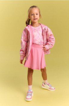 Квітчаста вітровка з капюшоном і світловідбивною блискавкою - різнобарвний