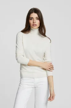 Женский белый шелковый гольф Белый 44 MARC&ANDRE W22-00SC0418