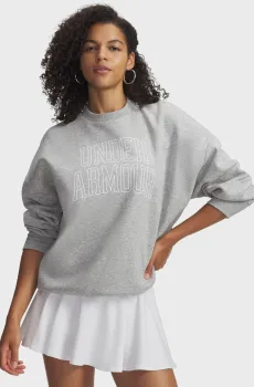 Женский серый свитшот Rival Flc OS Varsity Crew Серый M Under Armour 6007880-011