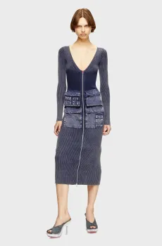 Женское синее платье M-MELTI-LS Синий S Diesel A19493 0QMAN