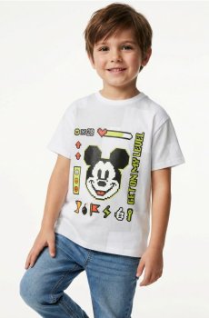 Бавовняна футболка з принтом Mickey Mouse - білий