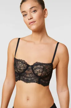 Женский черный бюстгальтер-бюстье  MYSTERE Черный 80C Etam 6535707