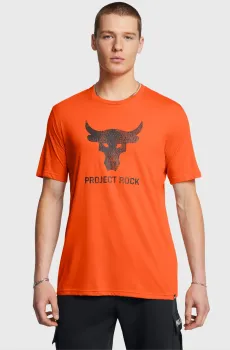 Мужская оранжевая футболка UA Pjt Rck Payoff Graphc SS Оранжевый M Under Armour 1383191-800