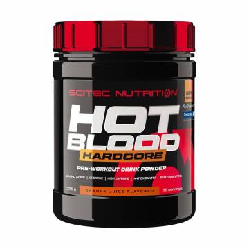 Предтренировочный комплекс Scitec Nutrition Hot Blood Hardcore Апельсиновый сок, в порошке, 375 г Предтренировочный комплекс Scitec Nutrition Hot Blood Hardcore Апельсиновый сок, в порошке, 375 г