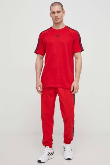 Спортивные штаны adidas Originals цвет красный с аппликацией Спортивные штаны adidas Originals цвет красный с аппликацией