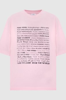 Розовая футболка Fuj everything