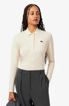 Женское бежевое поло Бежевый 38 Lacoste DF6243XFJ