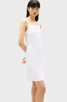 Женское белое платье LINEAR STRAPPY Белый XS Tommy Jeans DW0DW22338