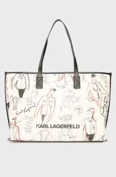 Женская белая сумка с узором karl series Белый ONESIZE Karl Lagerfeld A3W30333