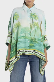 Женская блуза с узором Разноцветный XS-S Replay W2141 .000.10339