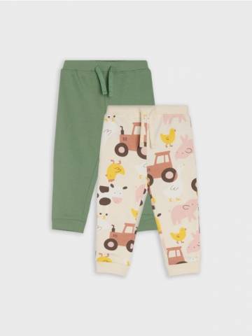 Бавовняні штани 2 штуки - пильно-зелений