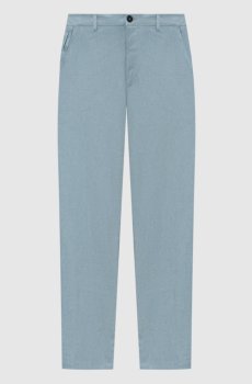 Голубые брюки из льна