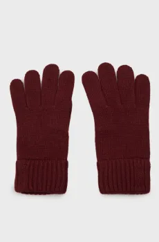 Женские бордовые шерстяные перчатки WOOL KNITTED GLOVES Бордовый ONESIZE Gant 4930017