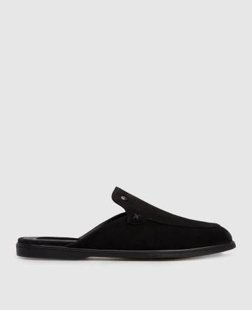 Черные замшевые мюли с эмблемой