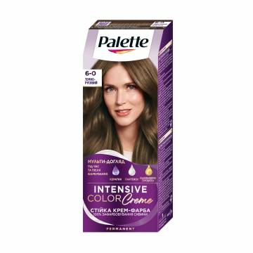 Стойкая крем-краска для волос Palette Интенсивный цвет, 6-0 Темно-русый, 110 мл Стойкая крем-краска для волос Palette Интенсивный цвет, 6-0 Темно-русый, 110 мл
