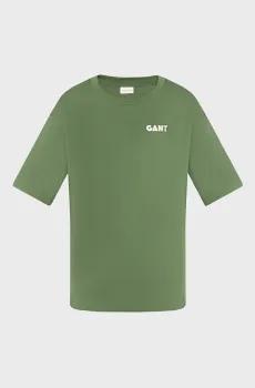 Мужская зеленая футболка BACK LOGO GRAPHIC SS Зеленый S Gant 2013079