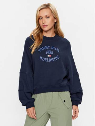 Tommy Jeans Світшот DW0DW16137 Cиній Relaxed Fit Tommy Jeans Світшот DW0DW16137 Cиній Relaxed Fit
