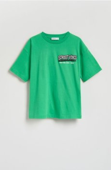 Reserved - Футболка з принтом - зелений - 661KZ-77X