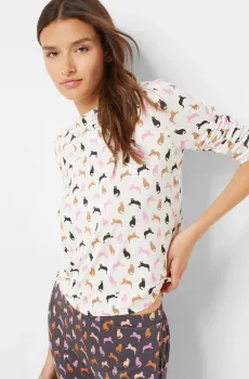 Женский бежевый лонгслив с узором CAMONA Бежевый L Etam 6541497