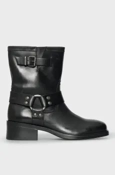 Женские черные кожаные полусапоги BIKER Черный 37 Tommy Jeans EN0EN02811