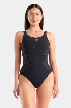 Женский черный купальник SWIMSUIT ISA SQUARED BACK C CU Черный 38 Arena 010815-590