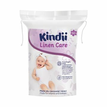 Детские ватные диски Kindii Linen Care, 50 шт Детские ватные диски Kindii Linen Care, 50 шт