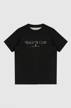 Детская черная футболка с надписью