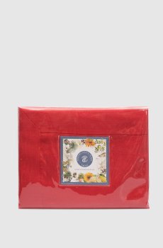 Красный набор из скатерти и салфеток TIZIANO из льна