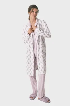 Женский белый халат с узором Белый XL womensecret 3142302