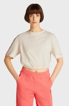 Женская белая футболка SCRIPT OPEN BACK Белый XS Tommy Jeans DW0DW20324