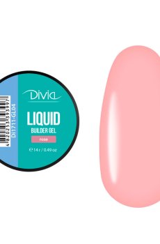 Гель для наращивания ногтей Divia Liquid Builder Gel GL04 Rose, 14 г