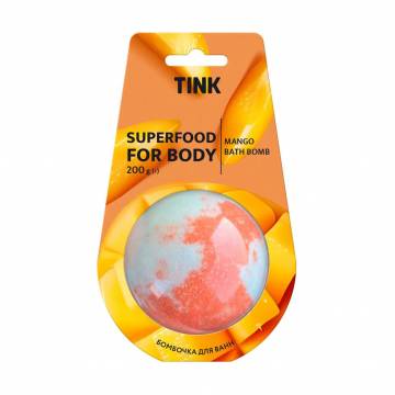 Уценка! Бомбочка-гейзер для ванной Tink Superfood For Body Mango Bath Bomb Манго, 200 г Уценка! Бомбочка-гейзер для ванной Tink Superfood For Body Mango Bath Bomb Манго, 200 г