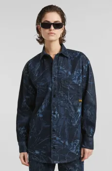 Женская темно-синяя джинсовая рубашка Relaxed over wmn Синий S G-Star RAW D24344,D317