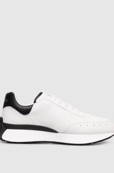 Белые комбинированные кроссовки с логотипом