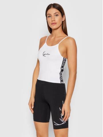 Karl Kani Топ Small Signature Tape 6137010 Білий Cropped Fit Karl Kani Топ Small Signature Tape 6137010 Білий Cropped Fit