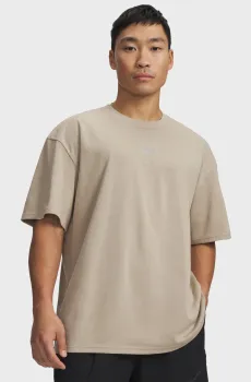 Мужская бежевая футболка UA M UNSTOPPABLE PLUS HWT SS Бежевый S Under Armour 6014872-299