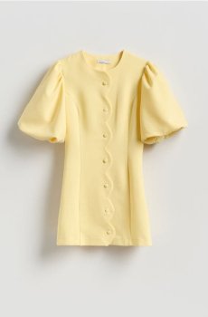Reserved - Сукня з об’ємними рукавами - світло-жовтий - 786HR-10X