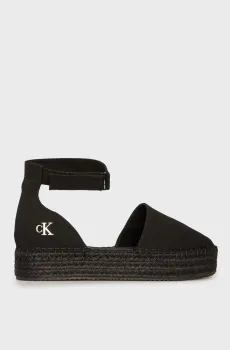 Женские черные эспадрильи FLATFORM ESPADRILLE SLING MG Черный 40 Calvin Klein YW0YW01735